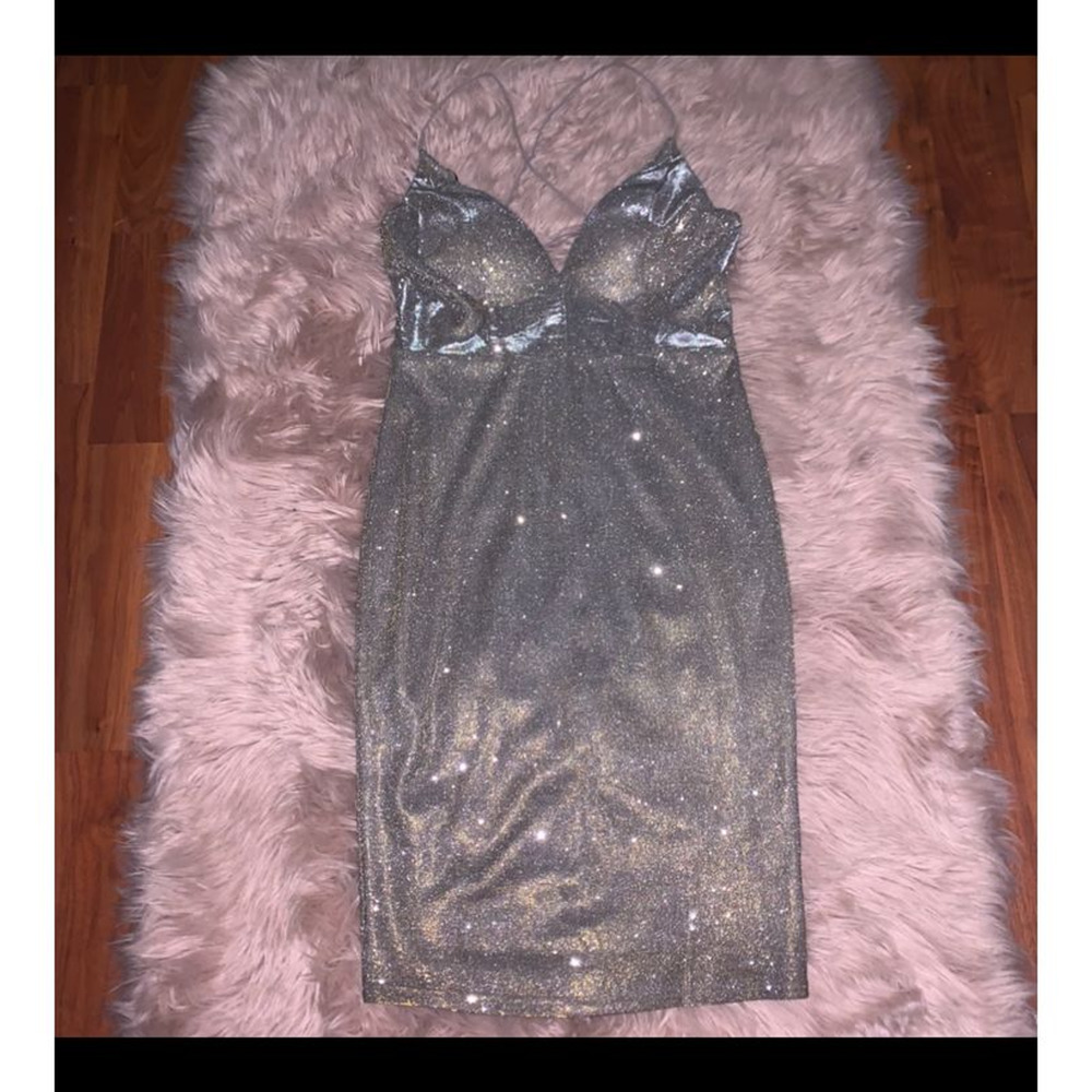 Forever 21 Gold/Silver Cross Back Dress